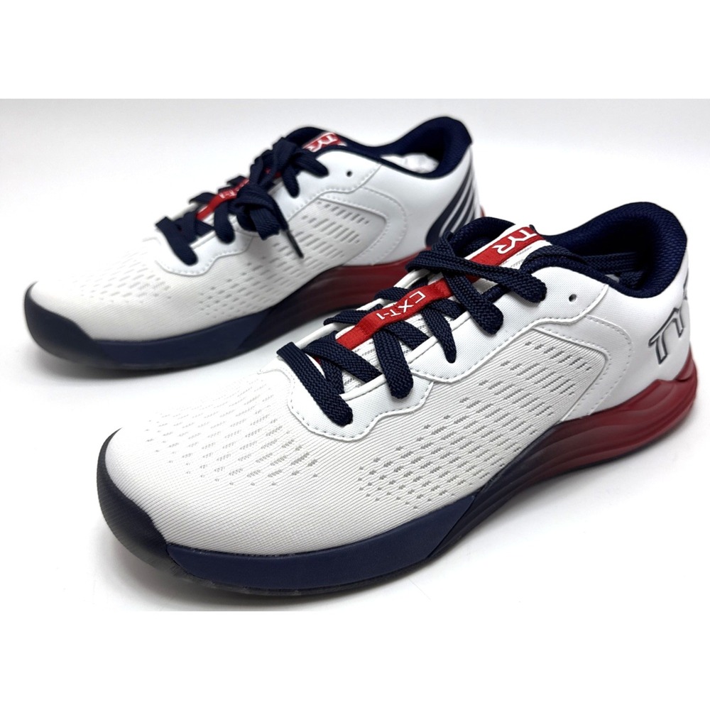 TYR CXT-1 Trainer Mens 8 Womens 9.5 White Red Blue‎ Athletic Training Sneakers